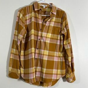 Sonoma Women's  Plaid Flannel Shirt Size S‎ Multicolor Long Sleeve Casual